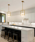 Slick Brass Pendant Light For Kitchen Island With Adjustable Height And Soft Frosted Glass Globe Ceiling Lamp For Dining Room Entryway Bedroom Modern Hanging Fixture Top Shelf Home Decor, above kitchen island.