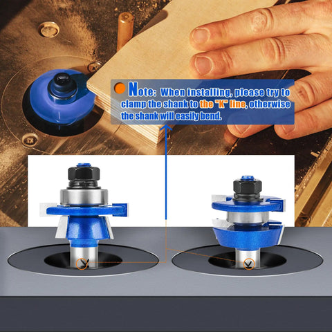 Two Piece Shaker Style Rail And Stile Router Bit Set With Half Inch Shank Boss Grade Carbide for Shaker Doors in use