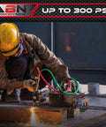 Worker using Oxy Acetylene Torch Hose Twin Cutting 25 Ft By One Quarter Inch B Fitting Welding Gas Hose