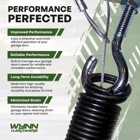 Close-up of Heavy Duty 180 Lb Garage Door Extension Springs Two Pack With Double Loop Design And Precision E Coating
