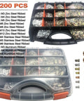 Top Notch 16 Inch Rivet Nut Tool Kit With 1310pcs Assorted Nutserts And 11 Mandrels In M And SAE Sizes Including Carrying Case For Heavy Duty Auto Repair And DIY Projects, 1200 pcs case