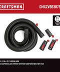 Two And A Half Inch Wet Dry Vac Hose Attachment Kit With POS-I-LOCK, 13 ft hose and adapters, industrial-grade replacement