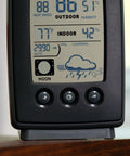 Front view of Digital Weather Station With Indoor Outdoor Temperature And Humidity, Moon Phase, Wireless Outdoor Sensor, Black Finish