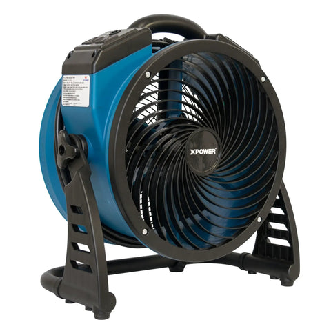 Industrial Axial Air Mover With Built In Power Outlets For Water Damage Restoration And Home Use 1300 CFM Four Speed Multidirectional Fan