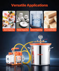 VEVOR 3-gallon vacuum chamber with pump, stainless steel body, tempered glass lid, 5 ft hose