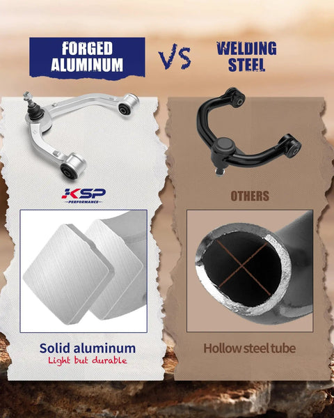 Comparison of Built Tough Forged Aluminum Upper Control Arm For Ford F150 2004 To 2020 vs welding steel alternatives.