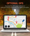 Map on laptop screen showing location pins and routes for Dual Channel Dash Cam With Front 4K And Rear 1080p Recording Wi Fi 2.4 Inch LCD