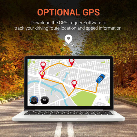 Map on laptop screen showing location pins and routes for Dual Channel Dash Cam With Front 4K And Rear 1080p Recording Wi Fi 2.4 Inch LCD