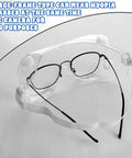 Ten Pack Anti Fog Lab Goggles Over Glasses Safety Eyewear with Soft Silicone Lenses shown over eyeglasses on table