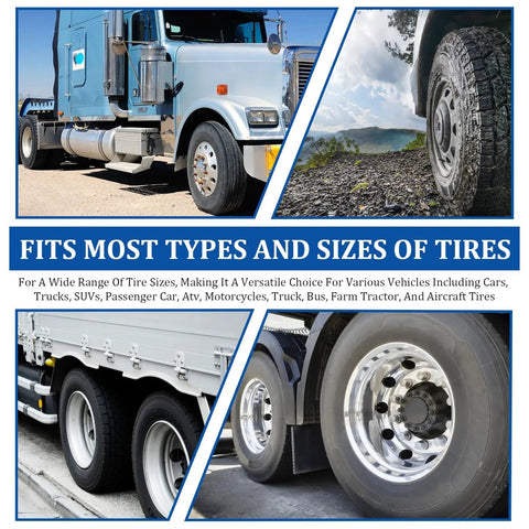 Various vehicle types showcasing tire versatility, promoting the Bead Breaker Tire Tool For Easy Removal And Seating, Heavy Duty Tire Hammer For Auto Shops And DIY Enthusiasts, 35429 Bead Breaker Wheel Tool For Car And Truck Maintenance And Repair.
