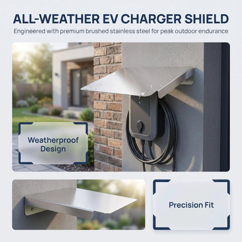 Solid As A Rock Ev Charger Protective Housing And Waterproof Outdoor Box Cover built from brushed stainless steel with weatherproof design.