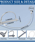 Two Pack Locking Hitch Pins With Anti Lost Rope Ring For Secure Trailer Towing, Heavy Duty Trailer Pin Set dimensions