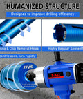SALI diamond core drill with blue body and 2-inch diameter core bit; includes adapters for masonry.