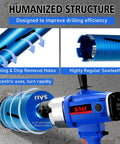 Side view of SALI blue diamond core drill with core bit for masonry drilling