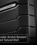Samsonite hard shell carry-on luggage with scratch-resistant exterior