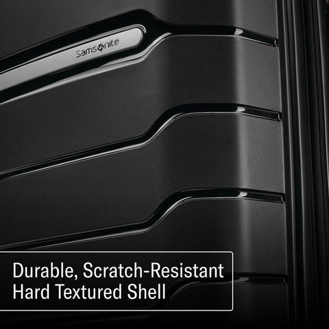 Samsonite hard shell carry-on luggage with scratch-resistant exterior