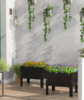 Black 14 Inch Elevated Planter Box With Legs For Outdoor Use Sturdy Metal Raised Garden Bed For Veggies, Herbs, And Flowers Patio Decor Rust Resistant Easy To Assemble Perfect For Small Spaces on patio
