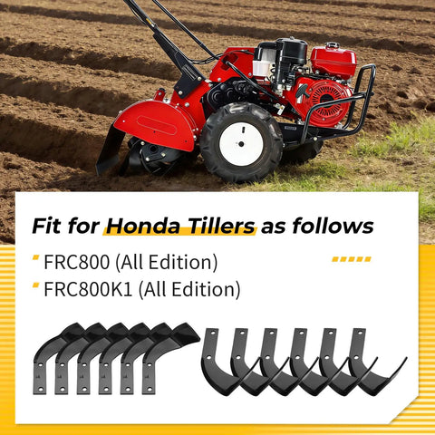 Left Right Rotary Tine Kit For Honda Tillers FRC800K1 FRC800 Replacement Part 06722 V20 003 with tiller and tines