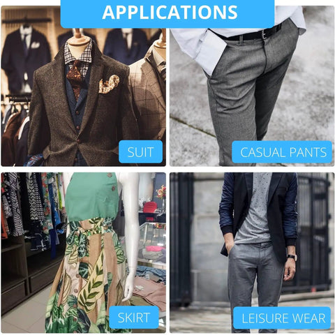Image showcasing applications of Super Tough Stainless Steel Hook And Eye Closures For Pants Skirts And Dresses in various outfits.