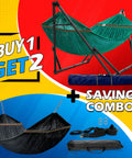 Combo Hammocks With Stand For Outdoor And Indoor Use, Heavy Duty 600 lbs Capacity, 2 Person Set, Includes Tree Straps