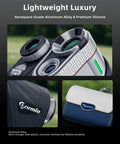 Golf Rangefinder With Slope, 800 Yards Range, 6X Magnification, Aluminum Alloy Body detail with ED Glass Lens and texture