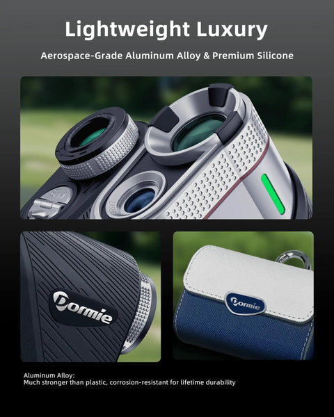 Golf Rangefinder With Slope, 800 Yards Range, 6X Magnification, Aluminum Alloy Body detail with ED Glass Lens and texture