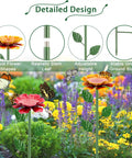 Two Pack Metal Bee Watering Station With Flower Design And Colorful Butterfly Bath Outdoor Garden Yard Patio Decor Attracts Bees And Butterflies With Durable Garden Feeder in vibrant garden setting, showing detailed flower shapes and adjustable height features.