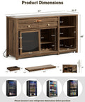 Product dimensions of Next Level Extra Large Coffee Bar Cabinet With Fridge Space And Built In Power Outlet Luxe Mini Fridge Cabinet.