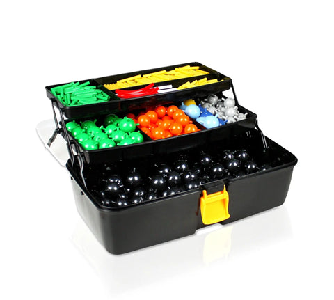 Hands On Large Molecular Model Kit For Organic And Inorganic Chemistry With Flexible Bonds in a black storage case