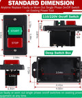 Heavy Duty On Off Toggle Switch For Table Saw Handles Steady 120 Or 230 Volt Power Runs Totally Smooth Includes Deep Gang Box.