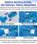 Pool Vacuum Hose Adapter Kit For One And A Half Inch To One And A Quarter Inch Hoses With Stainless Steel Clamps installation guide