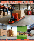Ultra Heavy Duty Electric Pallet Jack Truck With Massive 17600 Lb Capacity Rock Solid Steel Frame And Lithium Battery Power For Warehouse Work, moving boxes in a spacious warehouse.