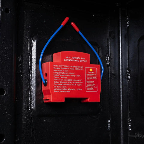 Automatic Aerosol Fire Extinguisher For Car Truck Van And RV With Self Activating Heat Trigger installed in engine bay