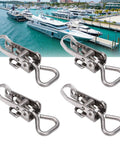 Beefy 4 Piece Marine Grade 304 Stainless Steel Toggle Latch Clamp Hardware Kit With Screws For Boats Yachts RV Cabinets Wooden Boxes