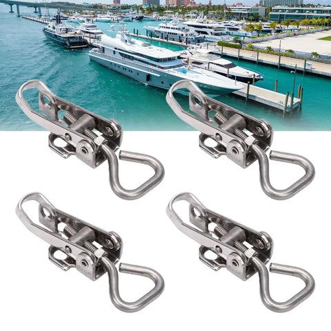4 Piece Heavy Duty Toggle Latch Clamp Set In Stainless Steel 304 for Boat Cabinets Wooden Cases and Chests, marina view