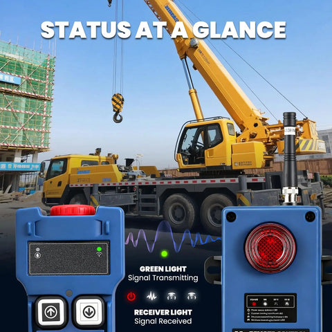 12V Six Button Wireless Crane Remote Control For Hoists And Trucks, Industrial Lift Switch, built tough PA66, in use with crane