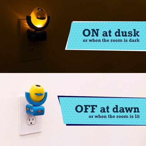 Paw Patrol Led Night Light Projector with Dusk To Dawn Sensor Plug In Six Character Projections Kid Friendly ON and OFF demo