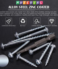 260 Piece Pocket Hole Screw Set With 8 Sizes Square Drive Coarse And Fine Thread Self Tapping Screws for wood and metal projects