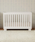 Modo 3 In 1 Baby Crib That Converts To Toddler Bed And Daybed Includes Toddler Conversion Kit Solid Wood Crib For Baby With Four Adjustable Heights White GREENGUARD Gold Certified in a nursery