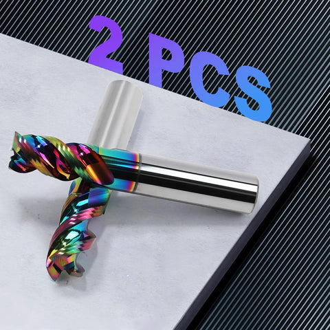 One Half Inch Shank DLC Carbide Square End Mill Beefy Three Flute For Aluminum And Copper Heavy Duty U Type Design