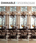 Chandelier with Vintage Candelabra LED Bulb 60W Equivalent 550 Lumens 3000K Soft White Dimmable for ceiling fixtures