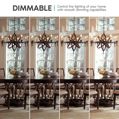 Vintage Style LED Candelabra Bulbs 5W Equivalent To 60W 550 Lumens 3000K Soft White Filament Clear Glass Chandeliers Dimmable