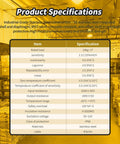Product specifications chart for Compact Flush Diaphragm Button Load Cell Stainless Steel IP66 Compression Sensor For OEM Space Constrained Setups 10 To 500 Kg Range 0.5 Percent FS Ideal For Collaborative Robots End Of Arm Tooling And Servo Press Monitoring