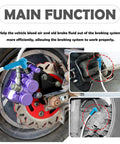 Top Tier Five Piece Brake Bleeder Kit With Vacuum Pump Connectors for effective air removal and fluid change in brake systems.