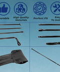 Spare Tire Tool Kit With Jack Handle And Lug Wrench For SUVs And Trucks Heavy Duty Steel With Carrying Case, multiple tools shown.