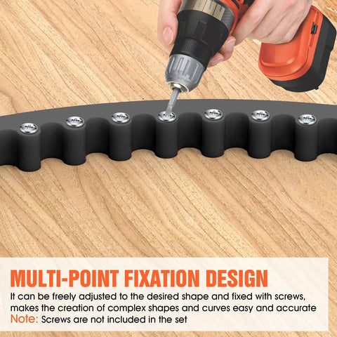 39 Inch Flexible Router Template for Woodworking with Edge Guide Kit being secured with screws on wood surface