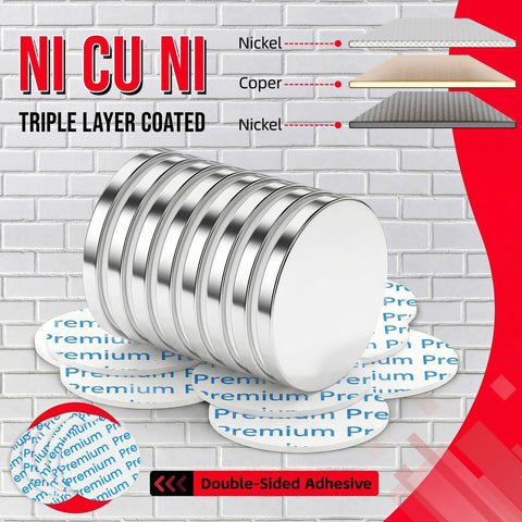 Amazon FINDMAG 4-pack neodymium disc magnets with double-sided adhesive, silver round magnets