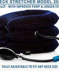 Neck Traction Device For Home Pain Relief With Inflatable Cervical Stretcher Collar Easy Adjustable Pinched Nerve Relief And Spinal Decompression For Herniated Disc And Muscle Strain Recovery Kit Blue with improved pump and straps