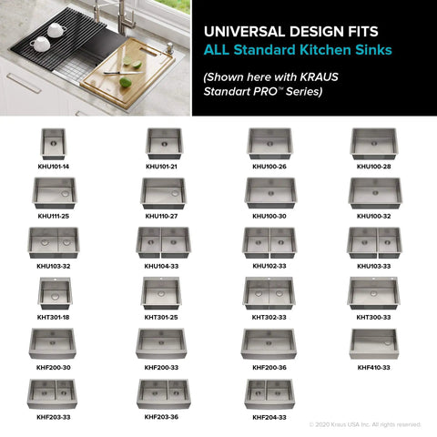 Over Sink Roll Up Dish Drying Rack Multipurpose Colander And Trivet Black Finish in standard kitchen sink compatibility chart.