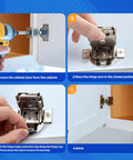 Keep Your Cabinets Chill And Slam Free With These Reliable Soft Close Hinge Clips That Lock Doors At A Perfect Angle For Smooth Operation And Zero Door Dings, installation steps with tools and clips.